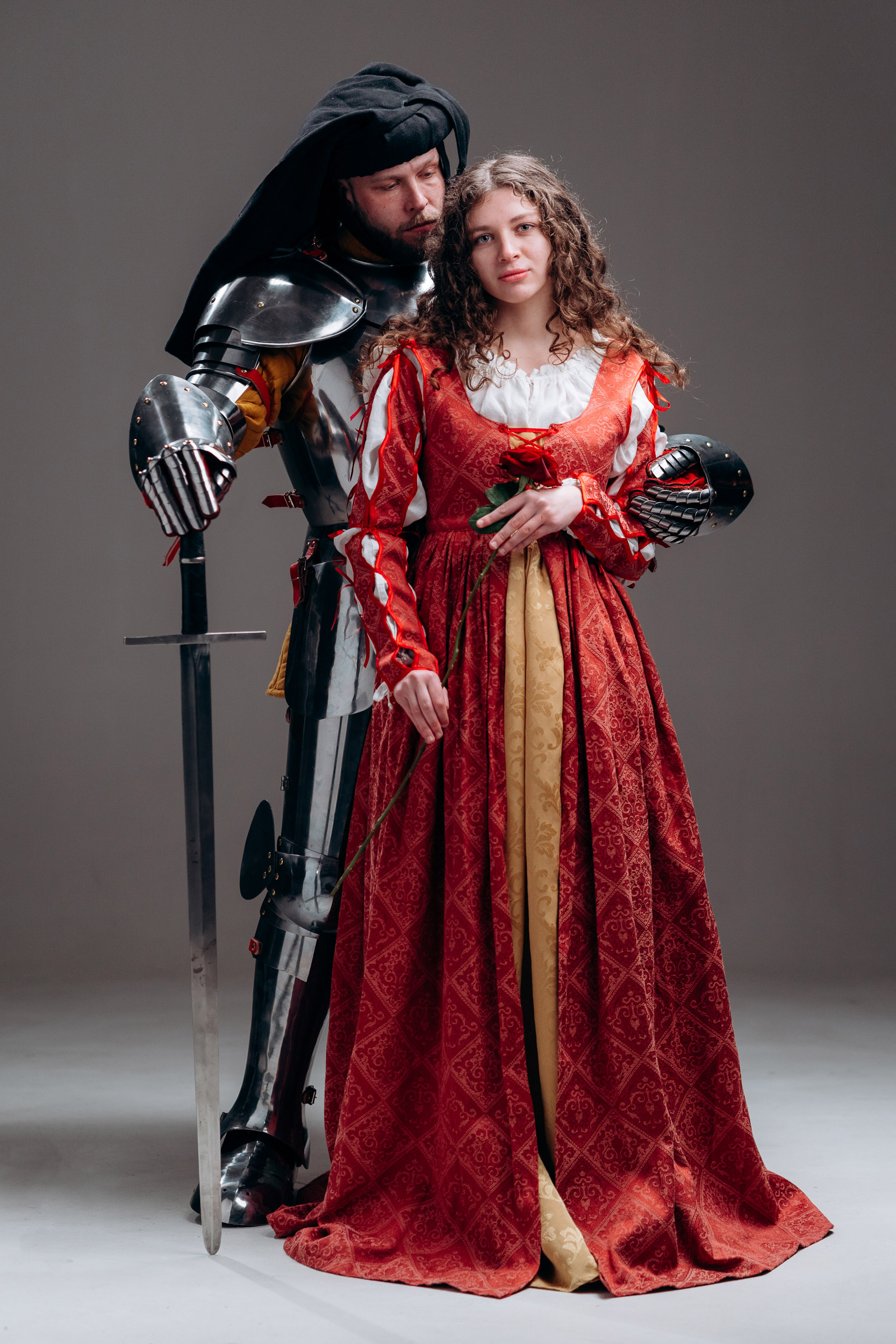 Renaissance Lady Dress Medieval Women Contrast Dress Halloween