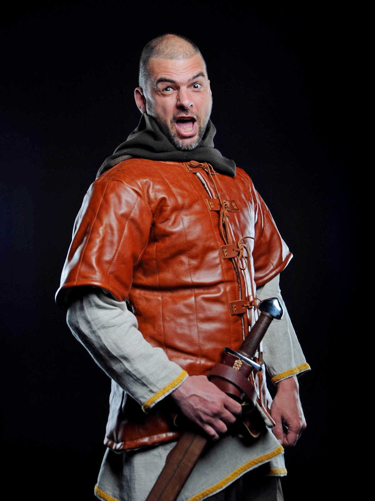 Leather viking gambeson