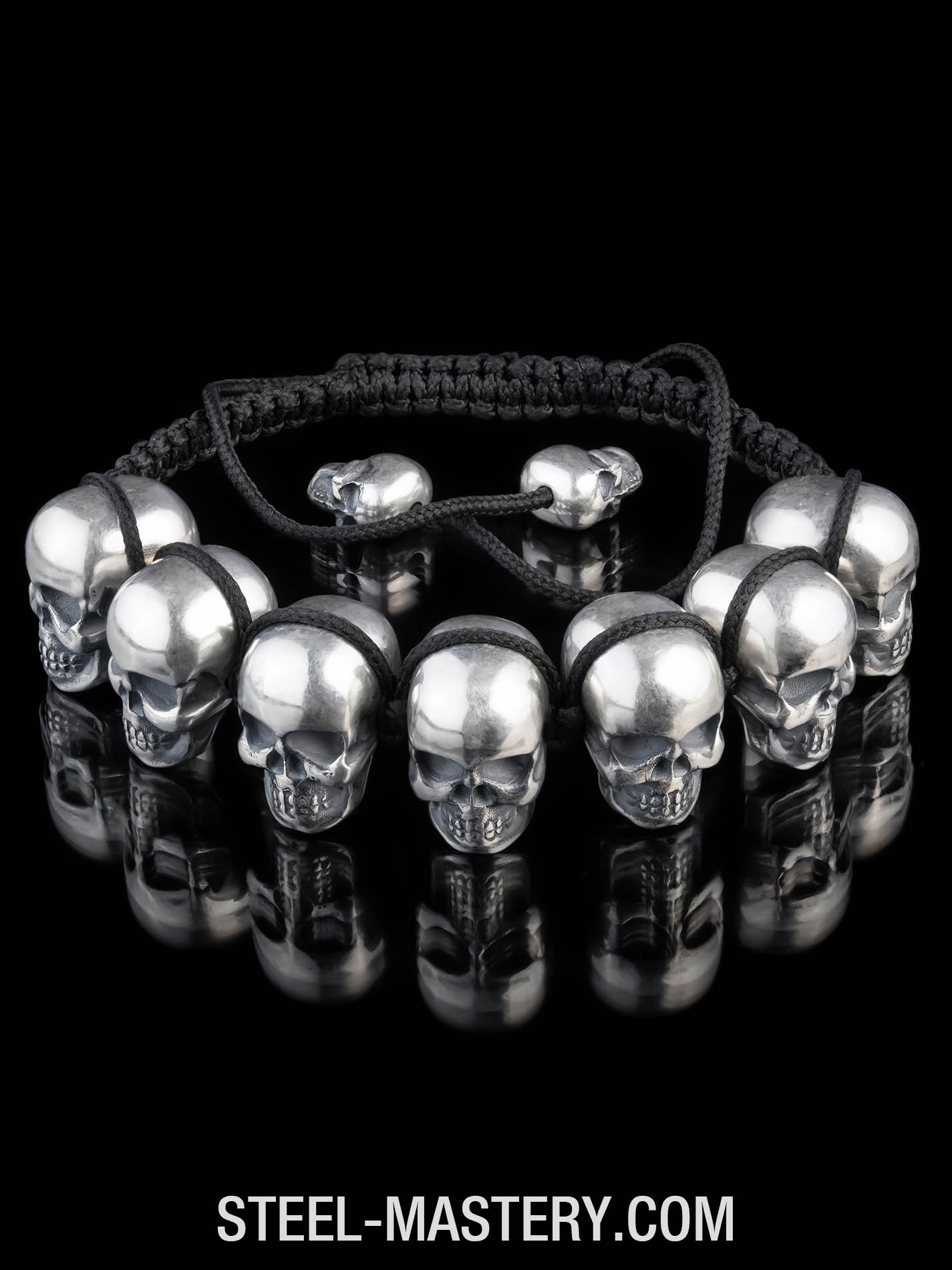 Vintage Skull Cable Bangle Bracelet - Bill Wall Leather Inc.