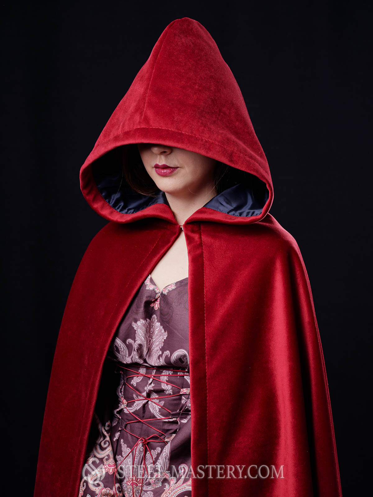 Medieval Velvet Cloak with Hood