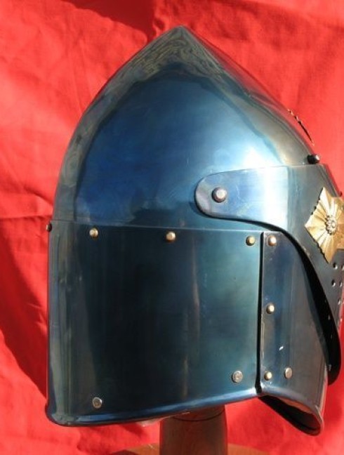 Blued sugarloaf helm Armadura de placas
