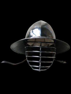 Chapel-de-fer with bar grill Armure de plaques
