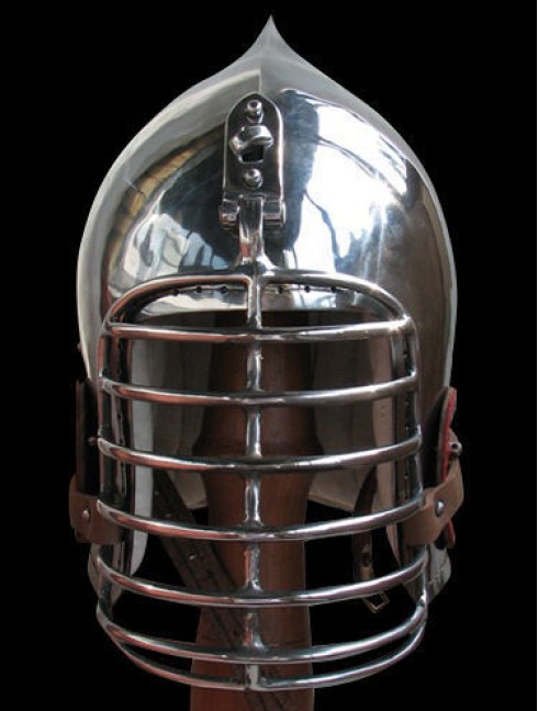 Onion top bascinet with klappvisor Armadura de placas