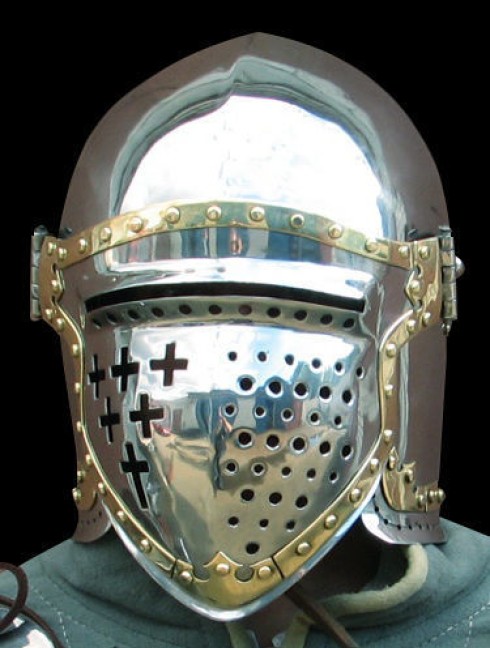 Bascinet 1350-1440 years with Single Ocular visor Helmets