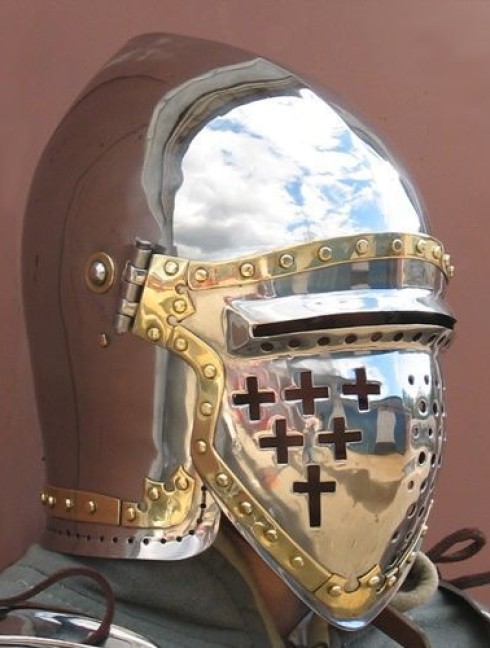 Bascinet 1350-1440 years with Single Ocular visor Helmets