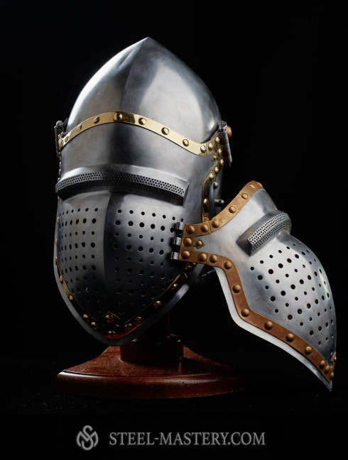 Bascinet 1350-1440 years with Single Ocular visor Helmets
