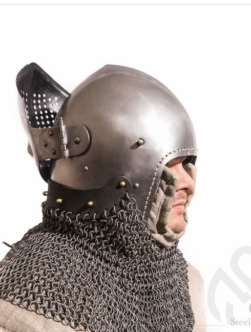 Bascinet 1350-1440 years with Single Ocular visor Helmets