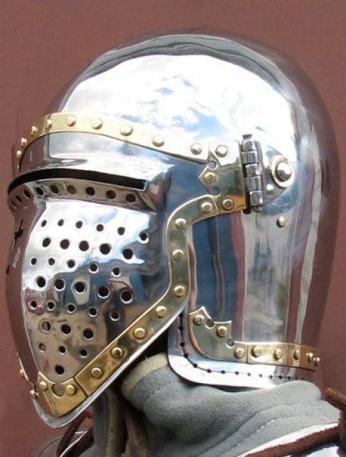 Bascinet 1350-1440 years with Single Ocular visor Corazza