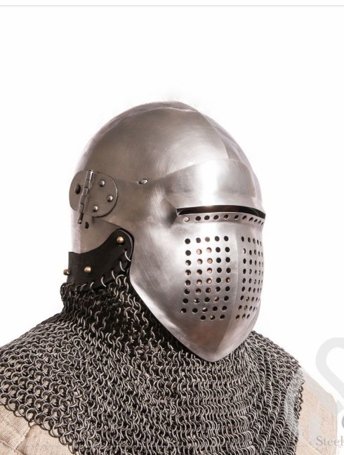 Bascinet 1350-1440 years with Single Ocular visor Helmets