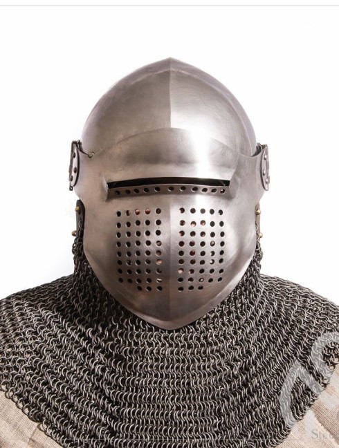 Bascinet 1350-1440 years with Single Ocular visor Helmets