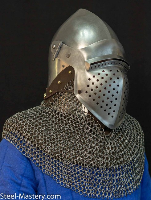 Conical spangen helmet of the XII century with bar grill
