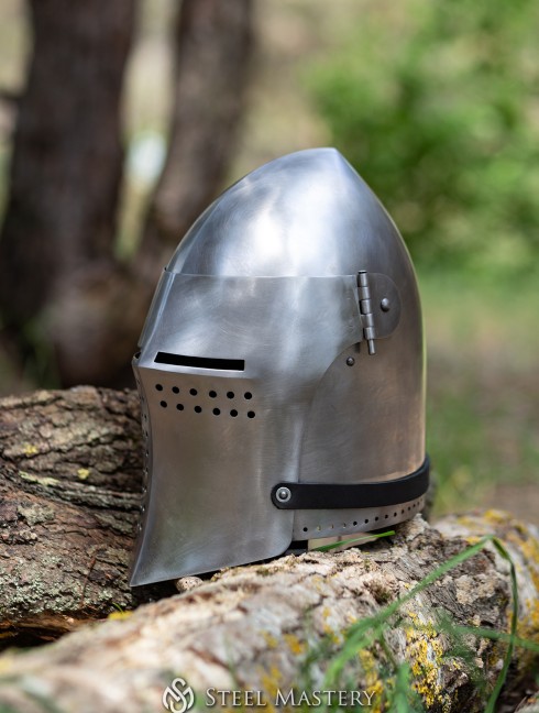 Bascinet with curved visor Armure de plaques