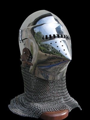 Bascinet hounskull with single ocular 1430 Armadura de placas