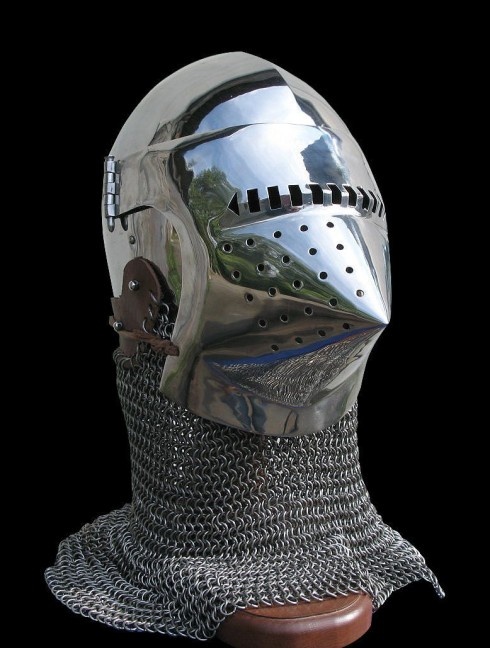 Bascinet hounskull with single ocular 1430 Armadura de placas