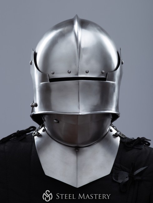 Visored french sallet with bevor - 15th century Armure de plaques