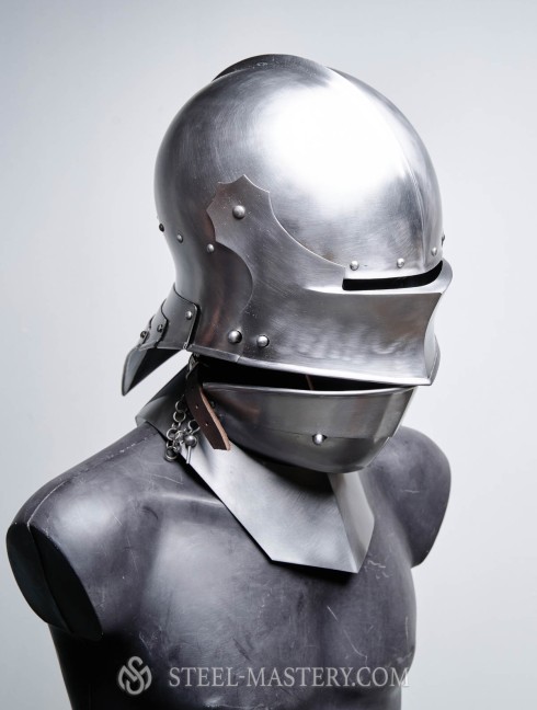 Visored french sallet with bevor - 15th century Corazza