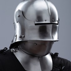 Visored french sallet with bevor - 15th century image-1