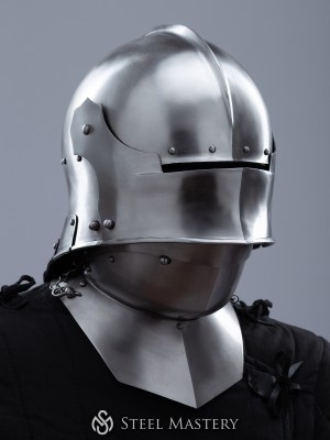 Visored french sallet with bevor - 15th century Corazza