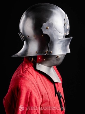 Kostuum of Cosplay Accessoires Hoeden & petten Helmen Militaire helmen Lederen Bascinet Helm voor Larp 