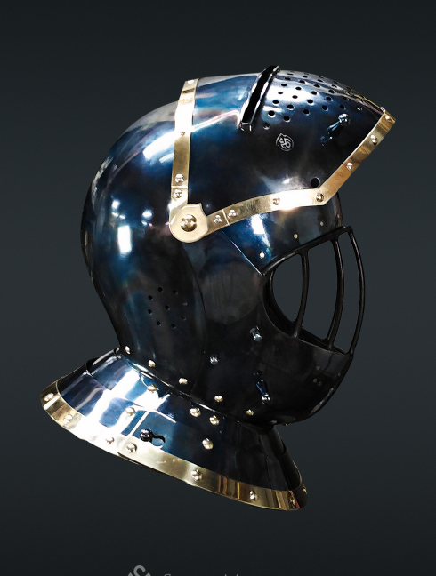 European medieval closed helmet (armet) - 16th century Armadura de placas