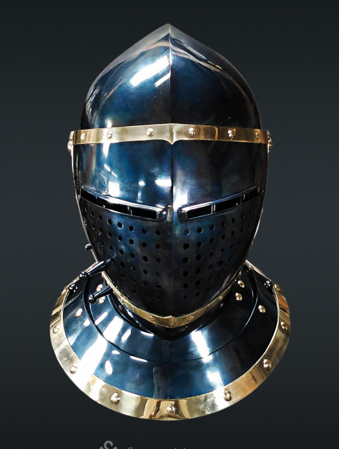 European medieval closed helmet (armet) - 16th century Corazza