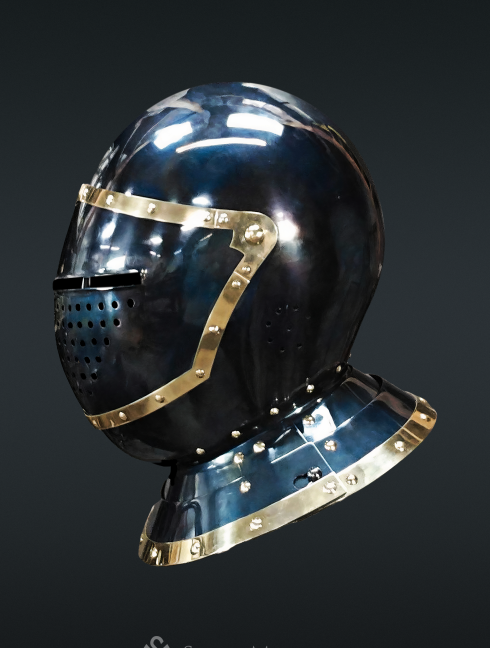 European medieval closed helmet (armet) - 16th century Armadura de placas