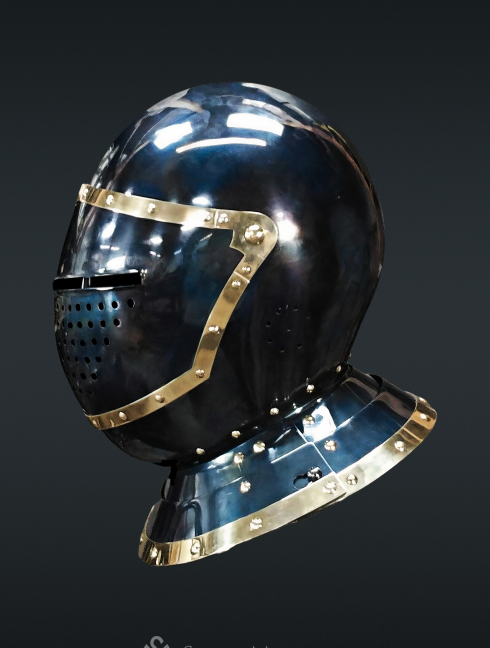 European medieval closed helmet (armet) - 16th century Corazza