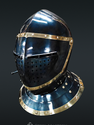 European medieval closed helmet (armet) - 16th century Corazza