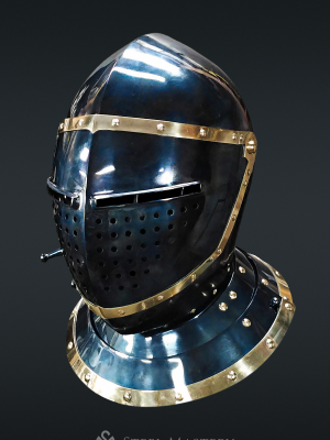 European medieval closed helmet (armet) - 16th century Armadura de placas
