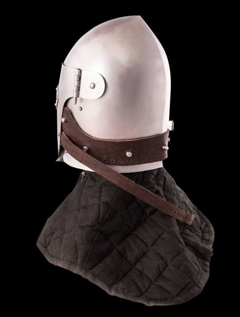 Early bascinet with lifting visor Helmets