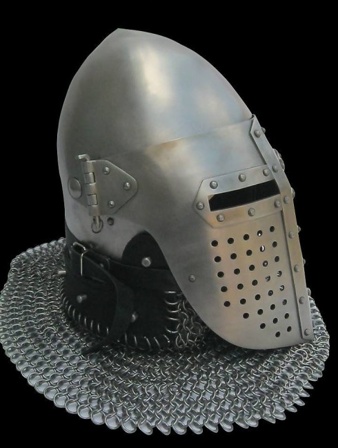 Early bascinet with lifting visor Armure de plaques