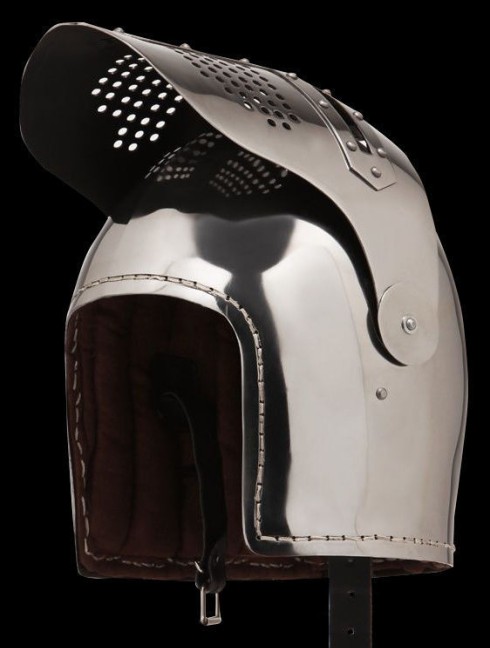 Early bascinet with lifting visor Armure de plaques