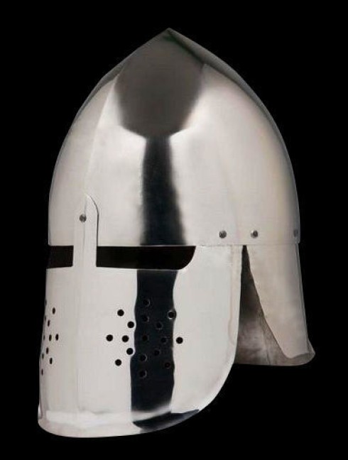 Conical helmet with full protection of the neck Plattenrüstungen