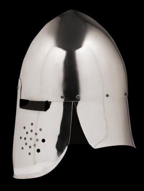 Conical helmet with full protection of the neck Helmets