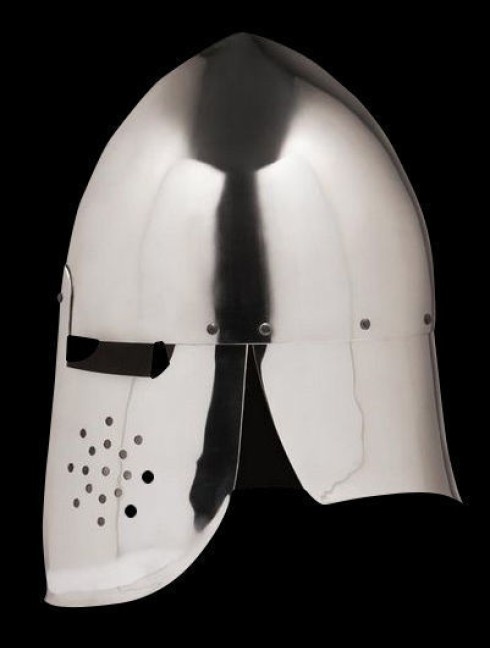 Conical helmet with full protection of the neck Plattenrüstungen