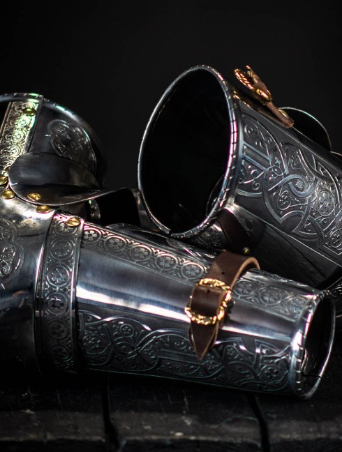 Knightly arms plate 16th century  Metal bracers, couters and full arms