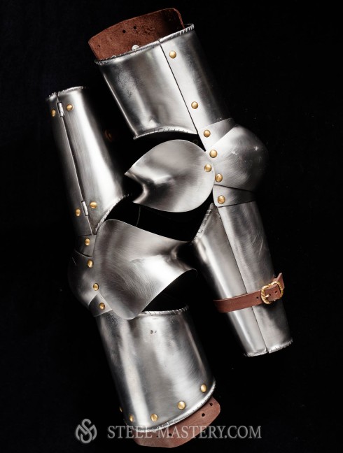 Knightly arms plate 16th century  Metal bracers, couters and full arms
