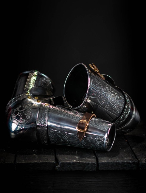 Knightly arms plate 16th century  Metal bracers, couters and full arms