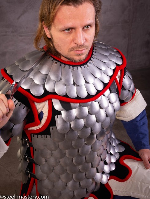 Steel scale armour Armure de corps en écailles et plaques