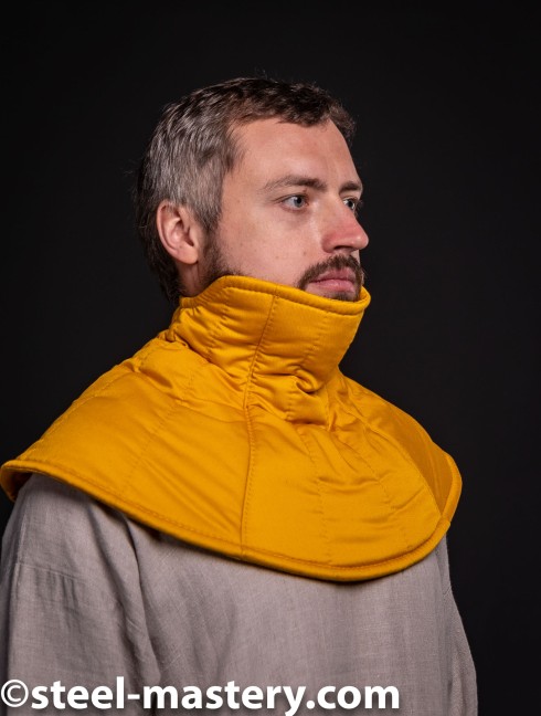 Wool padded aventail for bascinet helmet Gepolsterte pelerine und helmbrünnen