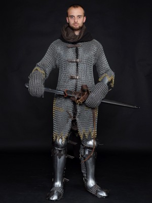 Medieval chain mail hauberk armor for sale