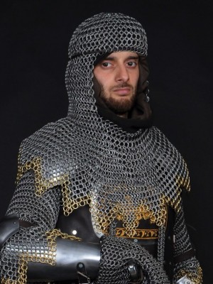 Chainmail Chausses with Attached Chainmail Flap
