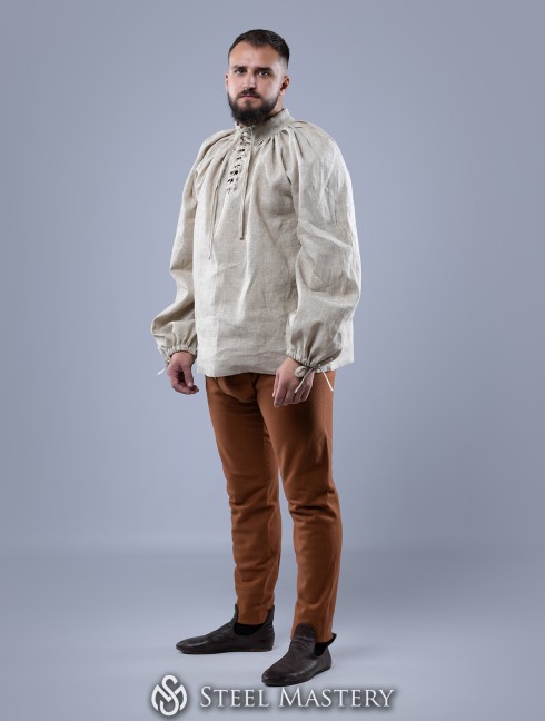 Men's shirt with lacing, XV century Vêtements médiévaux