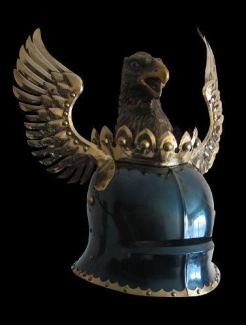 Blued winged sallet with eagle head Helmets