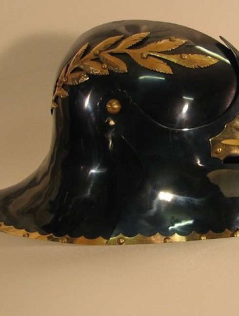 Sallet with brass leaves Helmets