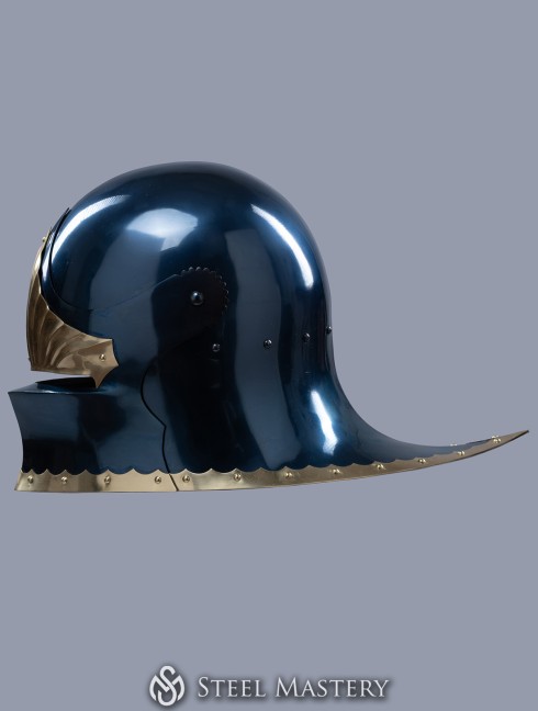 Sallet with brass leaves Corazza