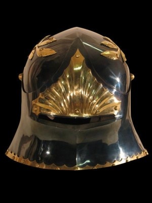 Sallet with brass leaves Armure de plaques