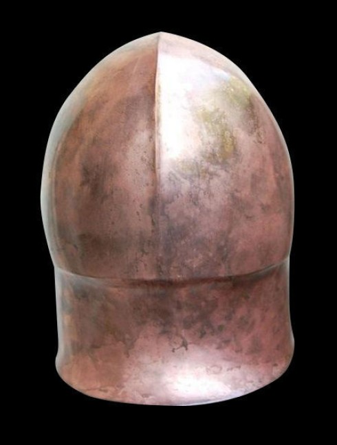 Hoplite Helmet. Corinthian helmet (circa 500 BC.), Antiquity Greece. Helmets
