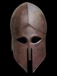 Hoplite Helmet. Corinthian helmet (circa 500 BC.), Antiquity Greece.