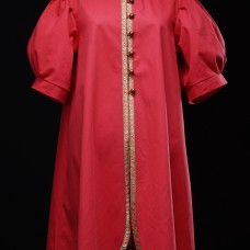 Coat with the hood and puffed sleeves image-1